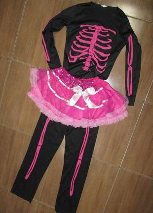 Скелетик девочка скелет костюм 7-8 лет3 фото
