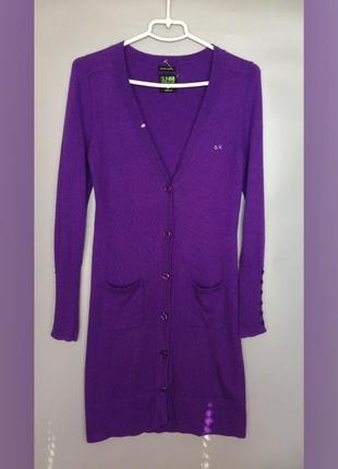 Sun68🔥cкидка🔥24 часа🔥 длинный дизайнерский брендовый кардиган кашемир фиолетовый2 фото