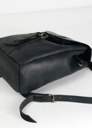 Кожа. ручная работа. кожаный черный рюкзак, рюкзачок4 фото