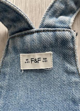 Крутой джинсовый комбинезон шорты f&amp;f 4-5 лет2 фото