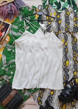 Базовая шифоновая майка блуза на тонких бретелях5 фото