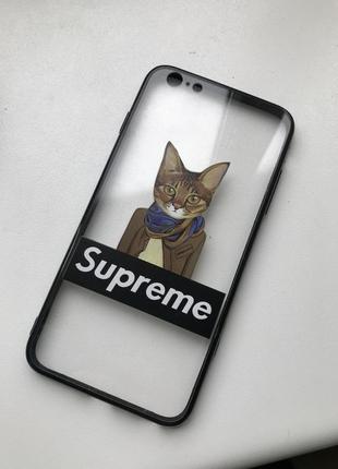 Чехол кот supreme на айфон 6+ суприм