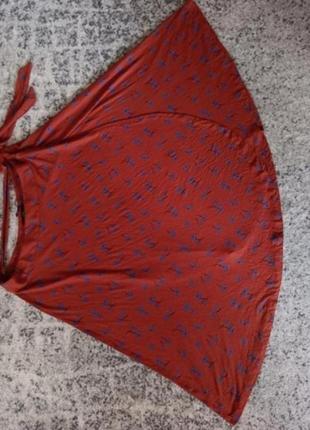 Женская трикотажная юбка  из джерси,терракотового цвета, на запах, большой размер 50-521 фото