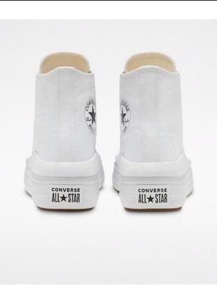 Кеды белые высокие на платформе converse chuck taylor all star move platform white7 фото