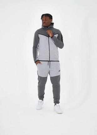 Лёгкий серий спортивный костюм nike tech fleece с капюшоном серый мужской спортивный костюм nike tech fleece весенний серый спортивный костюм найк