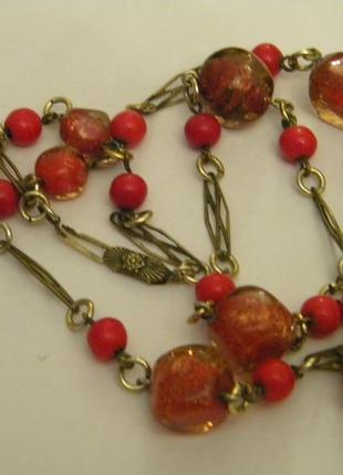 Винтажные бусы ожерелье бижутерия чехословакия №3484 фото
