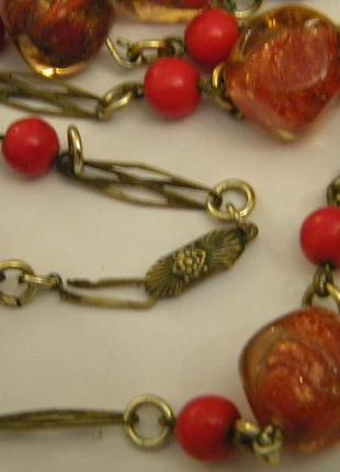 Винтажные бусы ожерелье бижутерия чехословакия №3485 фото