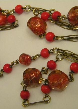 Винтажные бусы ожерелье бижутерия чехословакия №3486 фото