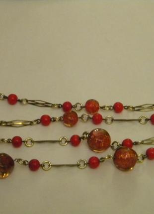 Винтажные бусы ожерелье бижутерия чехословакия №3488 фото