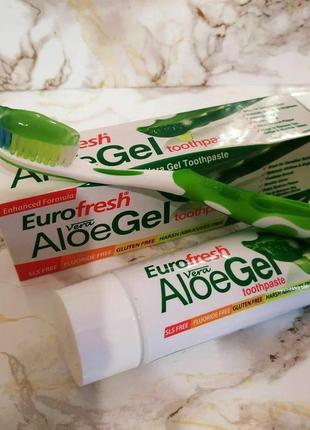 Зубна паста eurofresh aloegel toothpaste2 фото