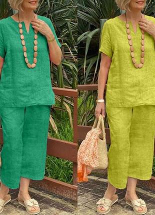 Костюм женский лен жатка (46-60) (6 кол)