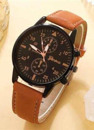 Шикарный мужской набор часы и браслеты 3шт комплект неатуральная кожа4 фото