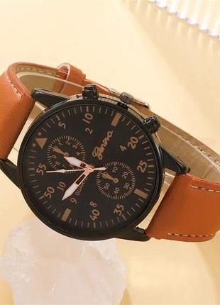 Шикарный мужской набор часы и браслеты 3шт комплект неатуральная кожа3 фото