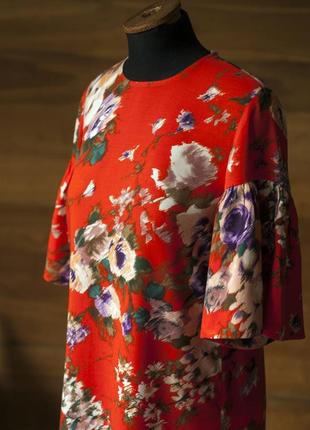 Червона сукня з квітами міді жіноча h&m, розмір xs, s4 фото