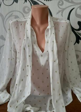 Блуза рубашка шифон с бантом ромб2 фото