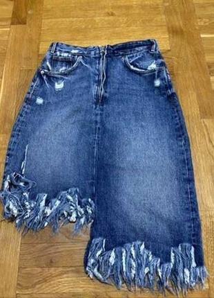 Асимметричная джинсовая юбка от zara4 фото