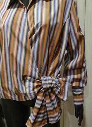 Рубашка, блузка в полоску на запах, 3xl-4xl6 фото