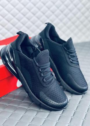 Nike air max 270 black кроссовки сетка мужские летние черные найк аир макс 2705 фото