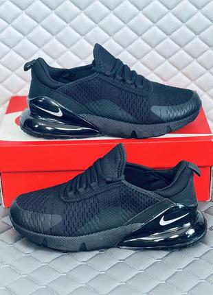 Nike air max 270 black кроссовки сетка мужские летние черные найк аир макс 2703 фото