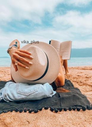Капелюх солом'яний жіночий американка, білий літній капелюх