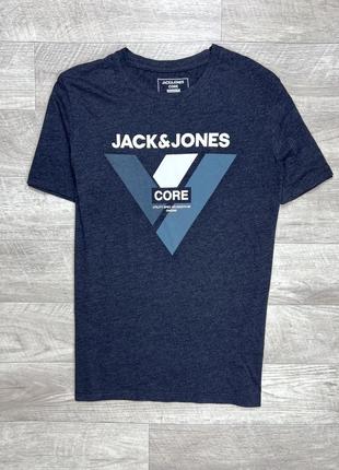 Jack & jones core regular fit футболка м размер серая с принтом оригинал