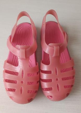 Кроксы для девочек сандалии коралловые crocs c12