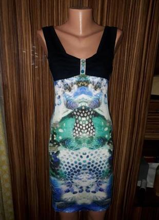 Натуральное хлопковое люксовое платье marc cain принт рыбки
