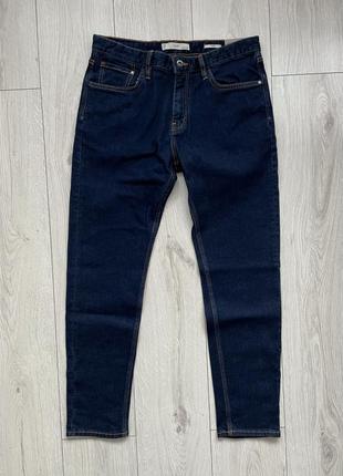 Джинси tom tapered fit з ліоцелу темно-сині фірмові трендові базові чоловічі джинси сині mango