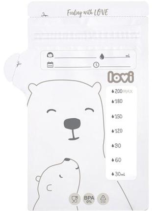 Пакет для зберігання грудного молока lovi buddy bear 25 шт (12/208)