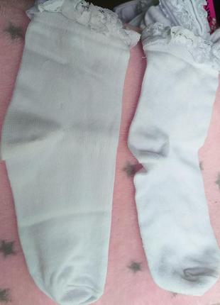 Носки белые для девочек с  рюшами2 фото