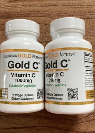 California gold nutrition, gold c, вітамін с, 1000 мг, 60 вегетаріанських капсул