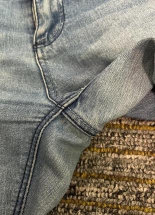 Голубые светлые зауженные джинсы стрейчевые скинни низкая посадка s2 фото