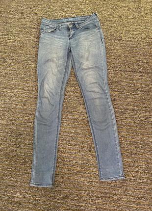 Голубые светлые зауженные джинсы стрейчевые скинни низкая посадка s1 фото