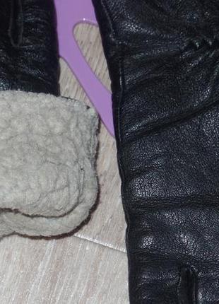 Теплі шкіряні рукавички(зима)2 фото