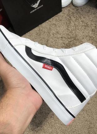 Кеди vans sk8 hi chex skate shoes white