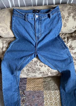 Голубые джинсы с высокой посадкой skinny узкие джинсы скидки sale🎁🎁🎁5 фото