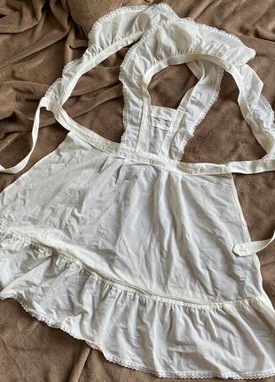 Фартух шкільний білий з мереживом радянський