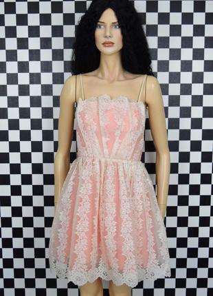 Нежное платье кружевное розовое кукольное зефирное2 фото