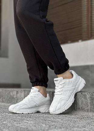 Стильные мужские легкие летние кроссовки из текстиля белого цвета/мужская обувь на лето3 фото