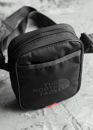 Маленька міська сумка месенджер чоловіча the north face small чорна з тканини через плече tnf молодіжна5 фото