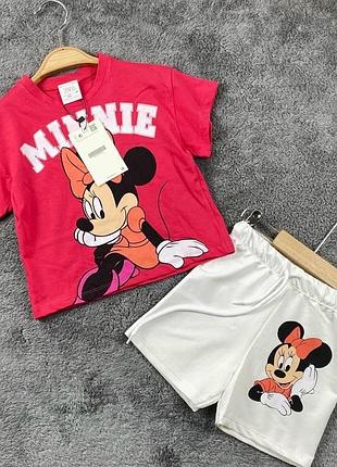 Красивый костюм для девочки, шорты, футболка zara