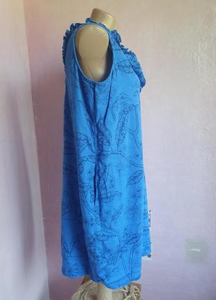 Льняна сукня футляр з кишенями3 фото