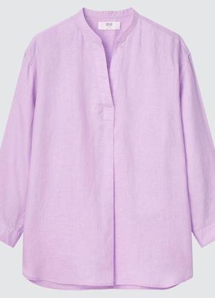 Рубашка с рукавами 3/4 из 100% льна uniqlo