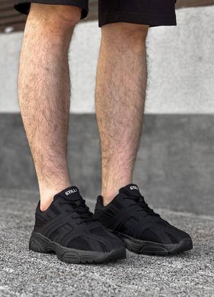 Стильные мужские легкие летние кроссовки из текстиля черного цвета/мужская обувь на лето4 фото