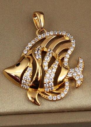 Кулон xuping jewelry рыбка скалярия 2.4 см золотистый