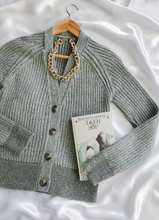 Кардиган на пуговицах свитер джемпер в рубчик с пуговицами вязаный трендовый3 фото