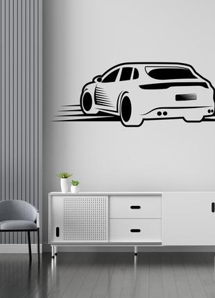 Виниловая интерьерная наклейка декор на стену и обои (стекло, мебель, зеркало, металл) "машина. авто"