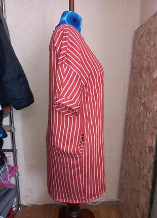 Платье reserved minimalist orangy rust с кремовыми

полосками6 фото