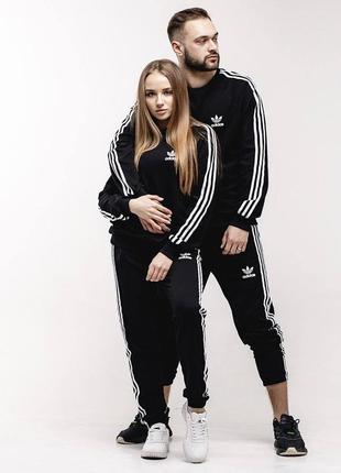 Лёгкий чёрный унисекс спортивный костюм adidas парный костюм adidas черный унисекс спортивный костюм adidas пануй костюм adidas адедас