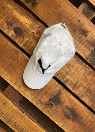 Мужская хлопковая кепка puma (пума идеал оригинал бело-черная)1 фото